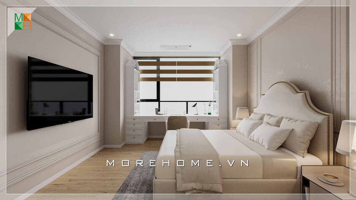 Giường ngủ chung cư tân cổ điển Giường ngủ chung cư tân cổ điển