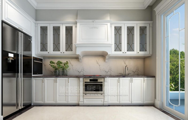 Morehome gợi ý cho khách hàng mẫu tủ bếp nhà phố tân cổ điển đang được ưa chuộng Tủ bếp đẹp