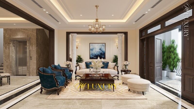 Trang trí không gian phòng khách biệt thự cao cấp, đẹp Thiết kế nội thất phòng khách biệt thự