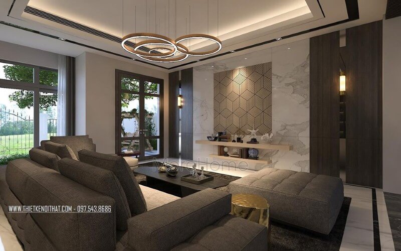 Thiết kế nội thất phòng khách biệt thự