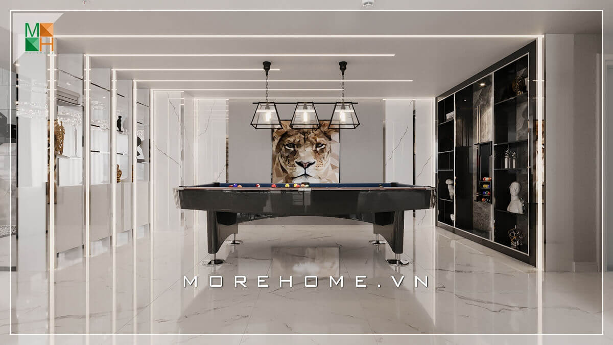 Cùng ngắm nhìn mẫu thiết kế nội thất phòng bi da hiện đại, cao cấp