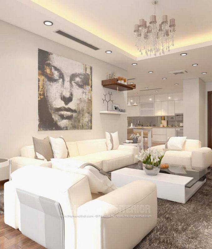 Mẫu bàn trà với phong cách hiện tại tạo nét đẹp năng động cho phòng khách chung cư